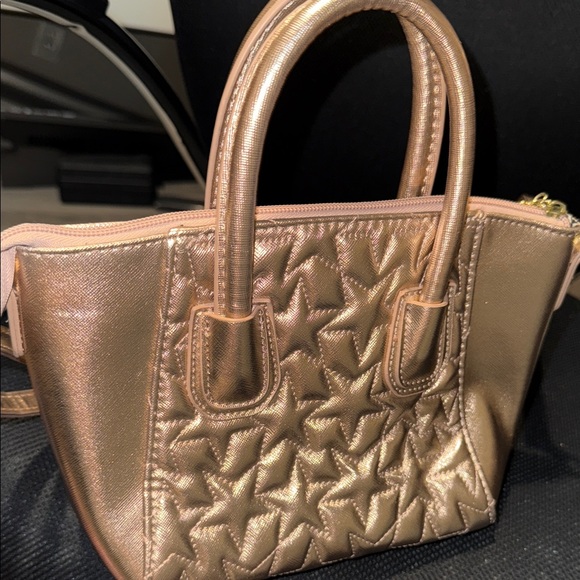 Betsy Johnson Faux Quilted Leather Handbag with Pom Pom - Picture 2 of 3